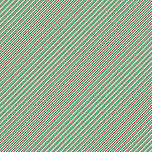 The Nutcracker Candy Cane Stripe Green M227G by Makower UK (sold in 25cm increments)