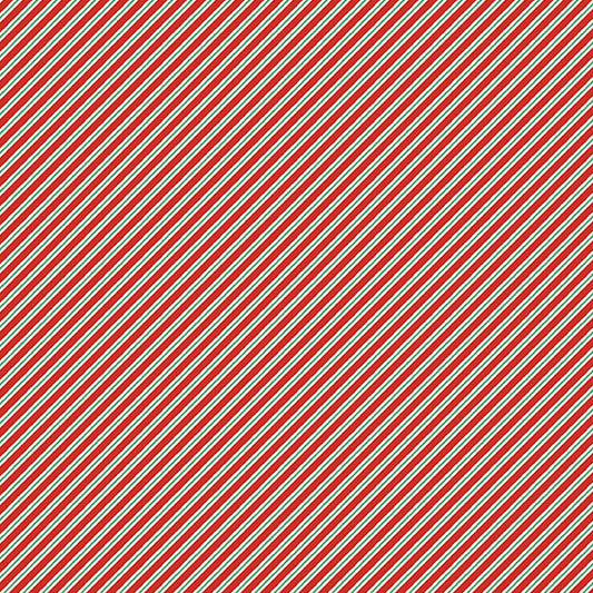 The Nutcracker Candy Cane Stripe Red M227R by Makower UK (sold in 25cm increments)