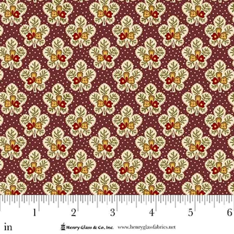 Love Struck Leafy Blossom Plum 2284-55 by Kim Diehl for Henry Glass Fabrics (sold in 25cm increments)