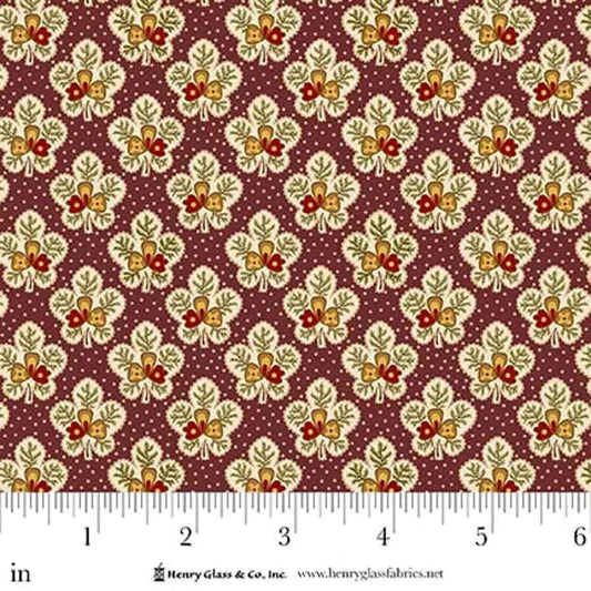 Love Struck Leafy Blossom Plum 2284-55 by Kim Diehl for Henry Glass Fabrics (sold in 25cm increments)