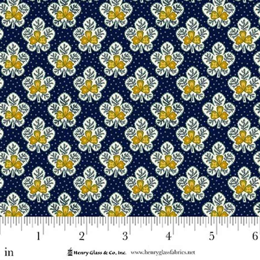 Love Struck Leafy Blossom Navy 2284-77 by Kim Diehl for Henry Glass Fabrics (sold in 25cm increments)