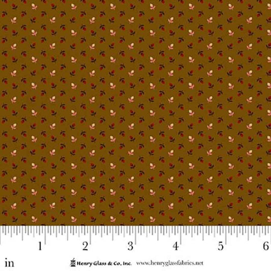Love Struck Tulip Toss Brown 2286-33 by Kim Diehl for Henry Glass Fabrics (sold in 25cm increments)
