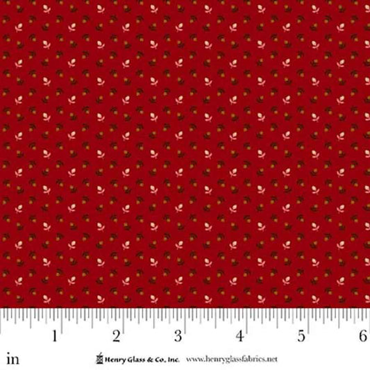 Love Struck Tulip Toss Red 2286-88 by Kim Diehl for Henry Glass Fabrics (sold in 25cm increments)