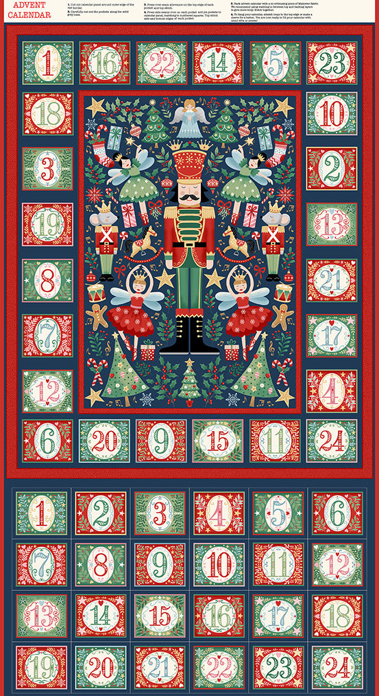 The Nutcracker Advent Calendar Panel  Green M228G by Makower UK