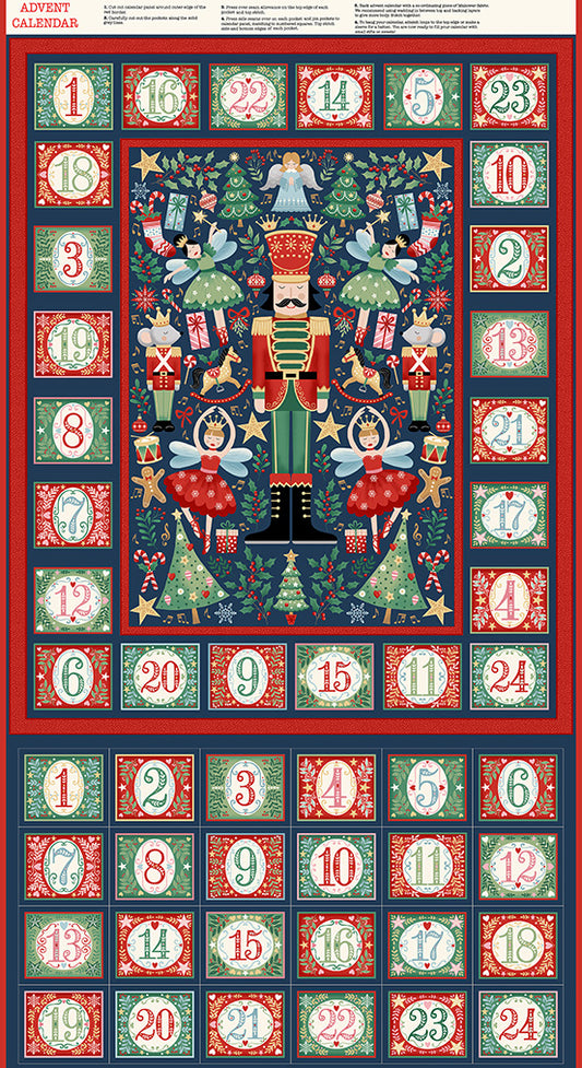 The Nutcracker Advent Calendar Panel  Green M228G by Makower UK