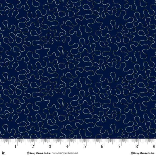 Love Struck Dotted Stipple Navy 2290-77 by Kim Diehl for Henry Glass Fabrics (sold in 25cm increments)