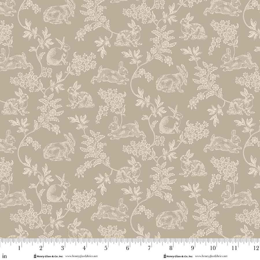 Love Struck Meadow Toile Gray 2305-93 by Kim Diehl for Henry Glass Fabrics (sold in 25cm increments)