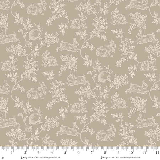 Love Struck Meadow Toile Gray 2305-93 by Kim Diehl for Henry Glass Fabrics (sold in 25cm increments)