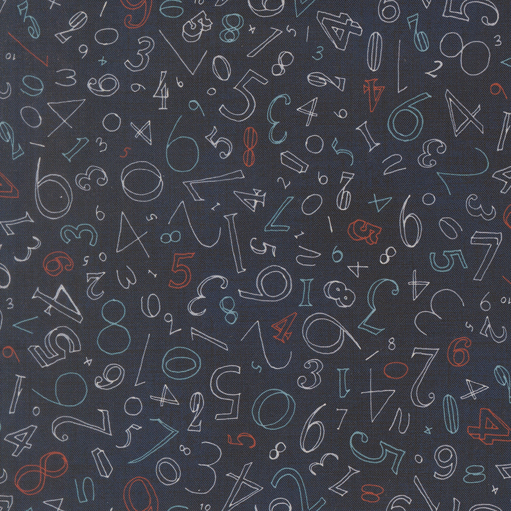 Data Numerals Hawking M2467116 by Janet Clare for Moda Fabrics (sold in 25cm increments)