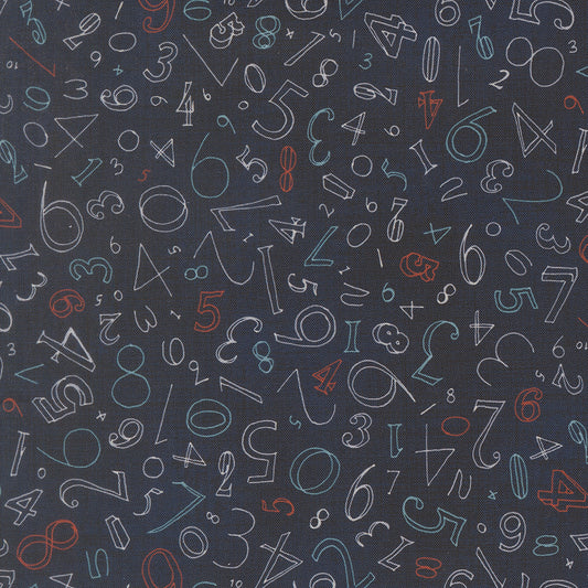 Data Numerals Hawking M2467116 by Janet Clare for Moda Fabrics (sold in 25cm increments)