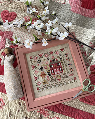 Spring Garden at Cranberry Manor Cross Stitch Pattern Pansy Patch Quilts and Stitchery