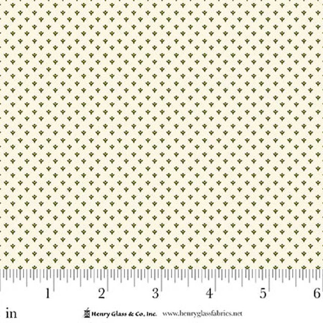 Seasonal Shirtings Green Tiny Bud 2567-06 by Stacy West for Henry Glass Fabrics (sold in 25cm increments)