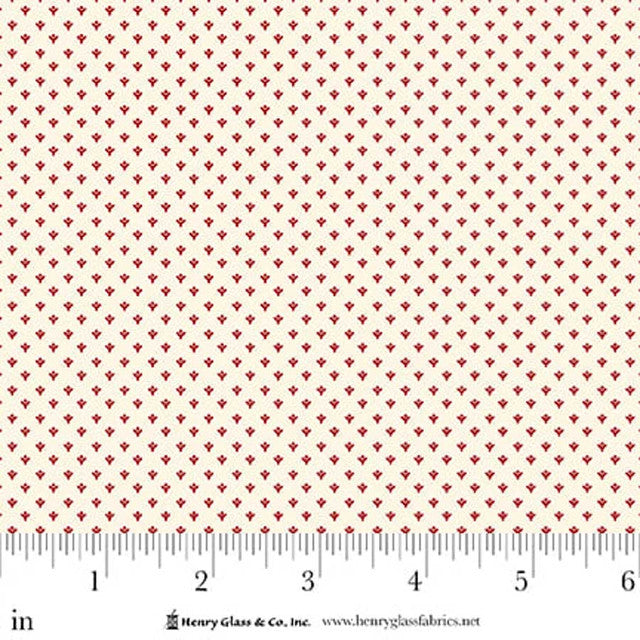 Seasonal Shirtings Red Tiny Bud 2567-08 by Stacy West for Henry Glass Fabrics (sold in 25cm increments)