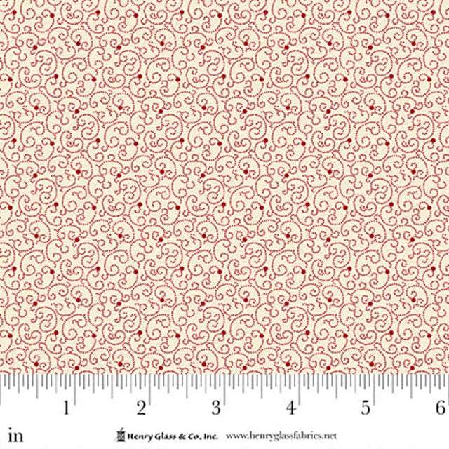Seasonal Shirtings Red Swirly Dot 2568-08 by Stacy West for Henry Glass Fabrics (sold in 25cm increments)