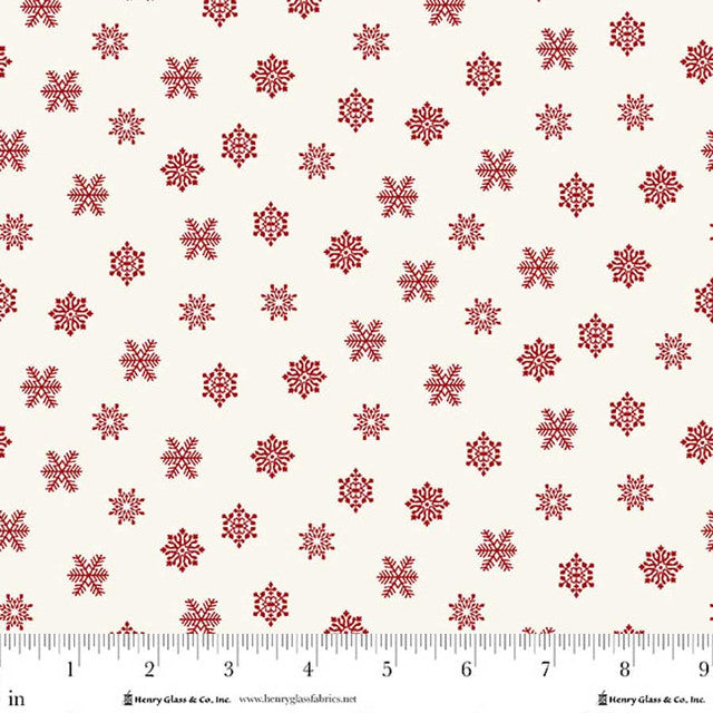 Seasonal Shirtings Red Snowflake 2569-08 by Stacy West for Henry Glass Fabrics (sold in 25cm increments)
