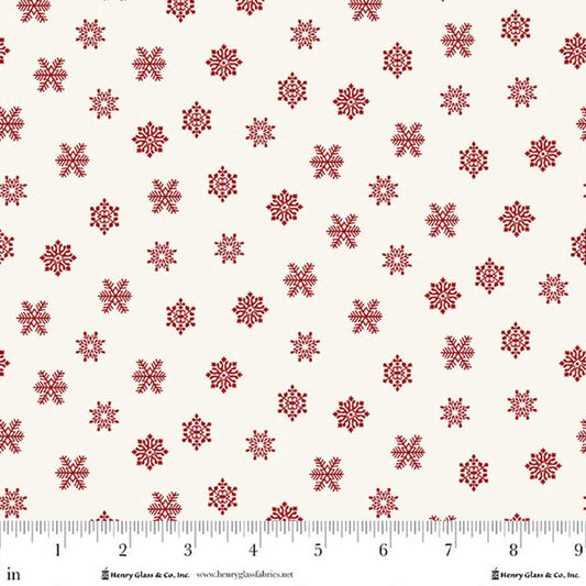 Seasonal Shirtings Red Snowflake 2569-08 by Stacy West for Henry Glass Fabrics (sold in 25cm increments)