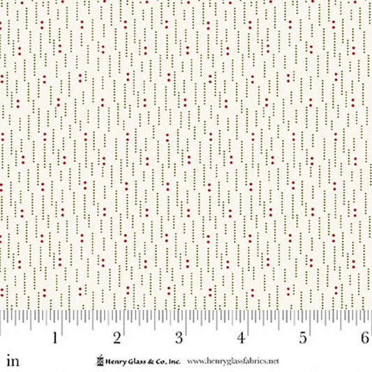 Seasonal Shirtings Green Red Dotted Lines 2570-86 by Stacy West for Henry Glass Fabrics (sold in 25cm increments)