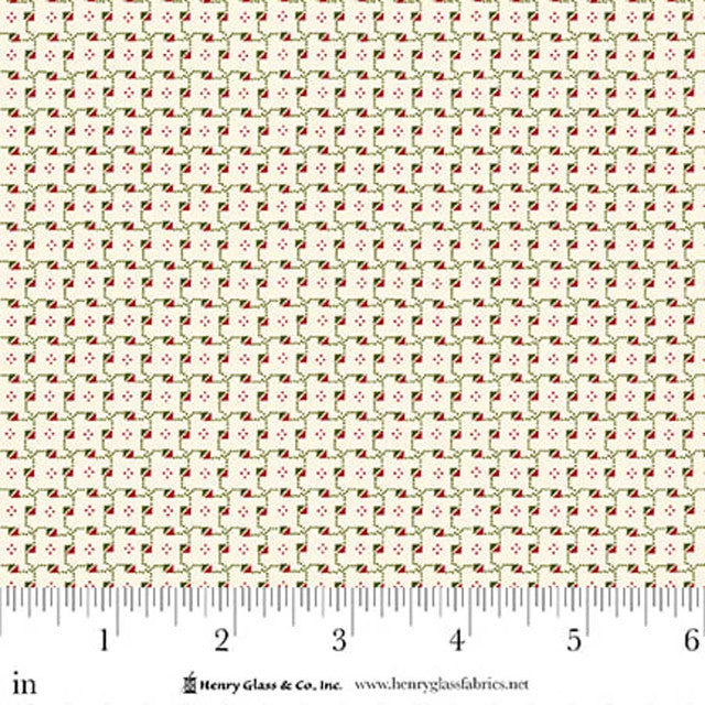 Seasonal Shirtings Green Red Triangles 2572-68 by Stacy West for Henry Glass Fabrics (sold in 25cm increments)