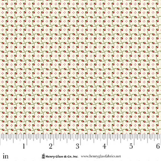 Seasonal Shirtings Green Red Triangles 2572-68 by Stacy West for Henry Glass Fabrics (sold in 25cm increments)
