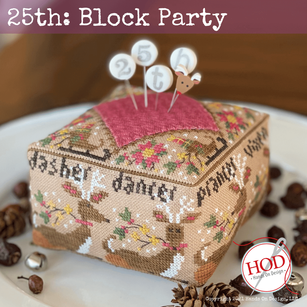 Block Party 25th Cross Stitch Pattern by Hands on Design