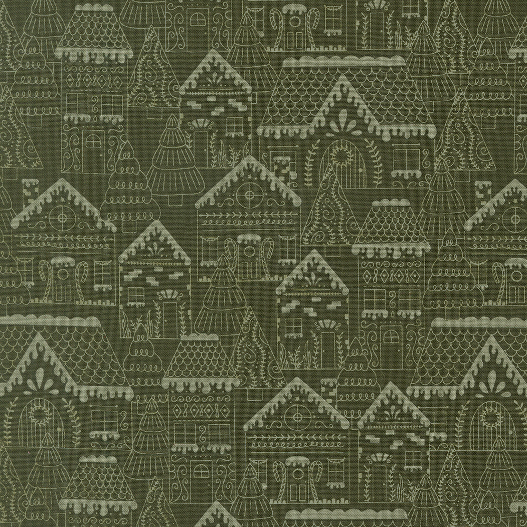 Gingerbread Lane Landscape Pine M2615015 by Kileys Quilt Room for Moda Fabrics (sold in 25cm increments)