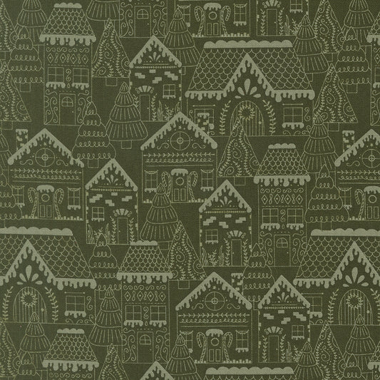 Gingerbread Lane Landscape Pine M2615015 by Kileys Quilt Room for Moda Fabrics (sold in 25cm increments)