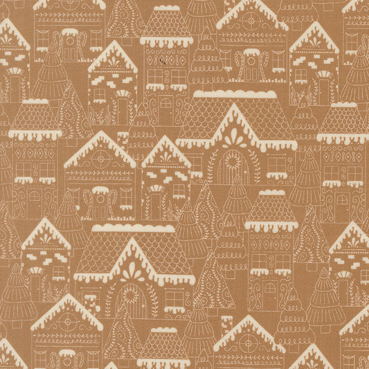 Gingerbread Lane Landscape Cocoa M2615022 by Kileys Quilt Room for Moda Fabrics (sold in 25cm increments)