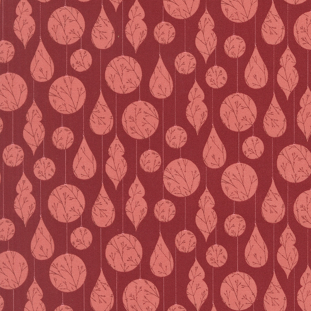 Gingerbread Lane Ornament Cranberry M2615118 by Kileys Quilt Room for Moda Fabrics (sold in 25cm increments)