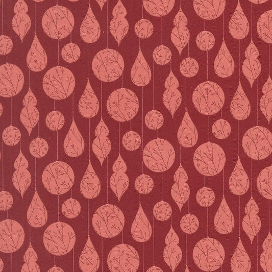Gingerbread Lane Ornament Cranberry M2615118 by Kileys Quilt Room for Moda Fabrics (sold in 25cm increments)