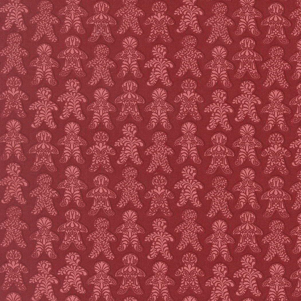 Gingerbread Lane Gingerbread Dance Cranberry M2615218 by Kileys Quilt Room for Moda Fabrics (sold in 25cm increments)