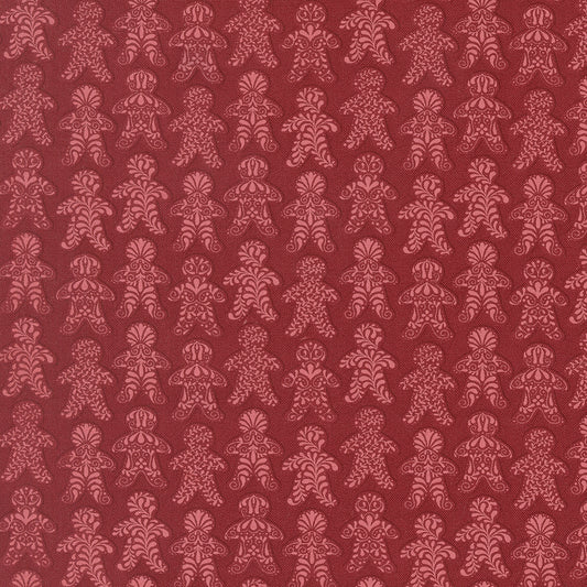 Gingerbread Lane Gingerbread Dance Cranberry M2615218 by Kileys Quilt Room for Moda Fabrics (sold in 25cm increments)