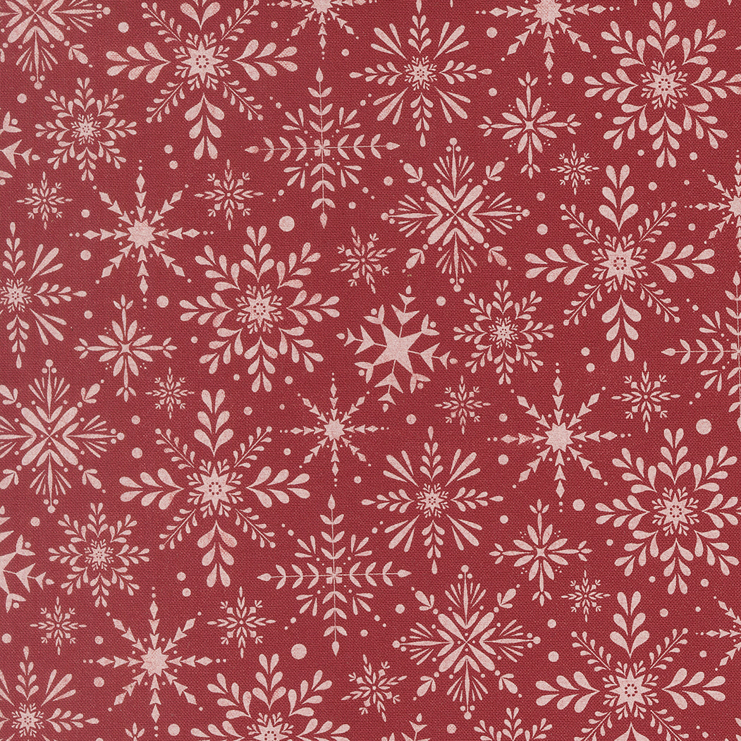 Gingerbread Lane Snowflake Cranberry M2615318 by Kileys Quilt Room for Moda Fabrics (sold in 25cm increments)