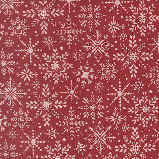 Gingerbread Lane Snowflake Cranberry M2615318 by Kileys Quilt Room for Moda Fabrics (sold in 25cm increments)