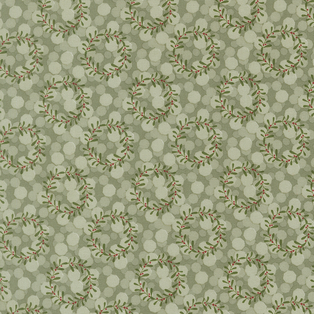 Gingerbread Lane Wreath Mistletoe M2615513 by Kileys Quilt Room for Moda Fabrics (sold in 25cm increments)