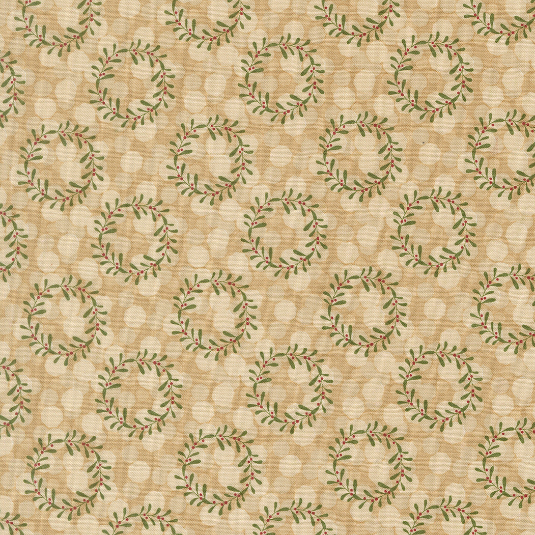 Gingerbread Lane Wreath Gingerbread M2615521 by Kileys Quilt Room for Moda Fabrics (sold in 25cm increments)