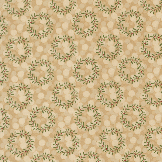 Gingerbread Lane Wreath Gingerbread M2615521 by Kileys Quilt Room for Moda Fabrics (sold in 25cm increments)