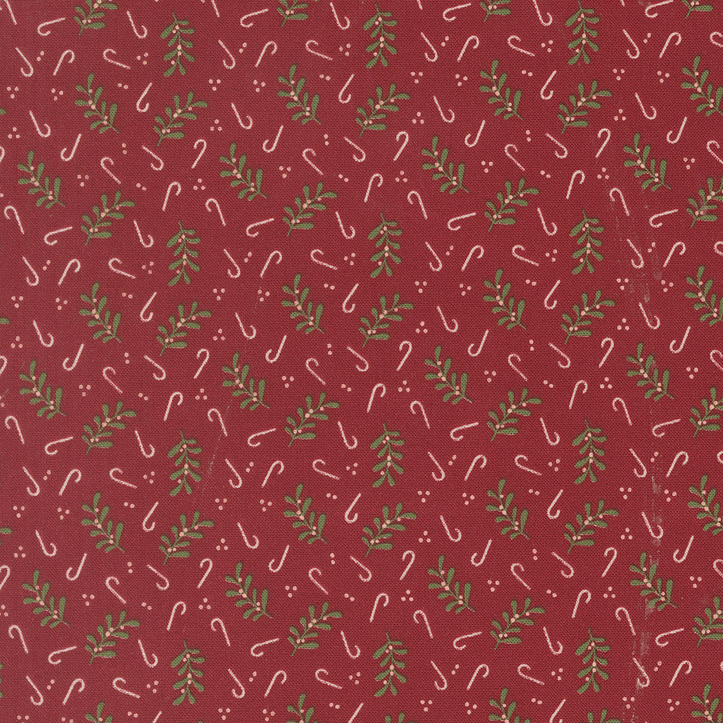 Gingerbread Lane Candy Cane Cranberry M2615718 by Kileys Quilt Room for Moda Fabrics (sold in 25cm increments)