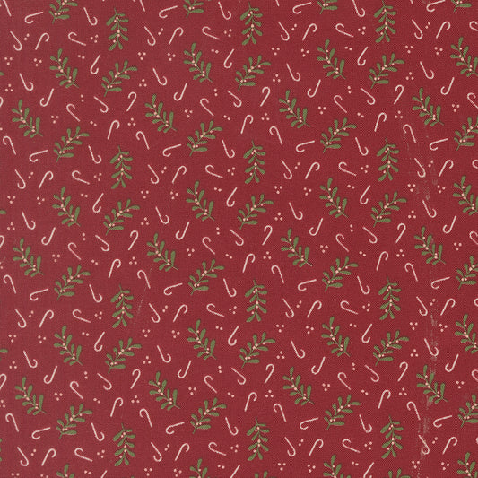 Gingerbread Lane Candy Cane Cranberry M2615718 by Kileys Quilt Room for Moda Fabrics (sold in 25cm increments)