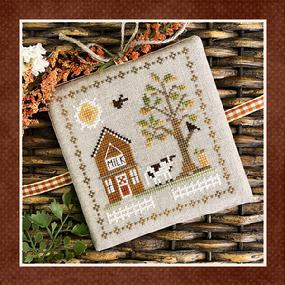 Fall on the Farm 6 - With a Moo Moo Here Cross Stitch Pattern Little House Needleworks