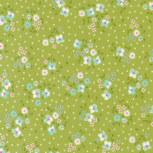 Cali & Co Pistachio Flower Dot M2919017 by Coriander Quilts for Moda Fabrics (sold in 25cm increments)