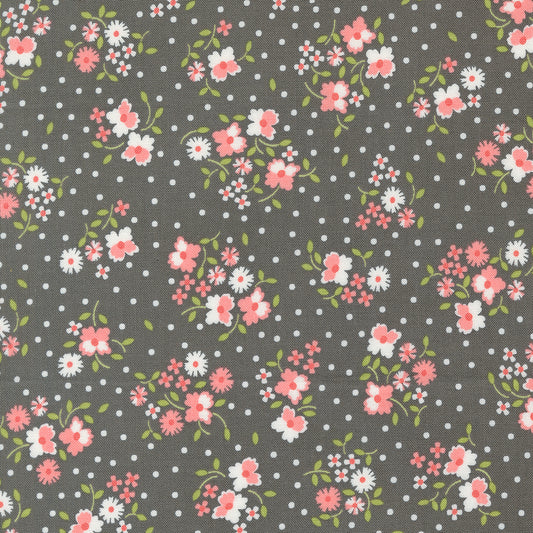 Cali & Co Slate Flower Dot M2919024 by Coriander Quilts for Moda Fabrics (sold in 25cm increments)