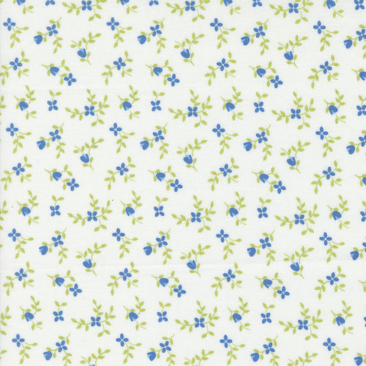 Cali & Co Cloud Cobalt Vine & Bud M2919221 by Coriander Quilts for Moda Fabrics (sold in 25cm increments)