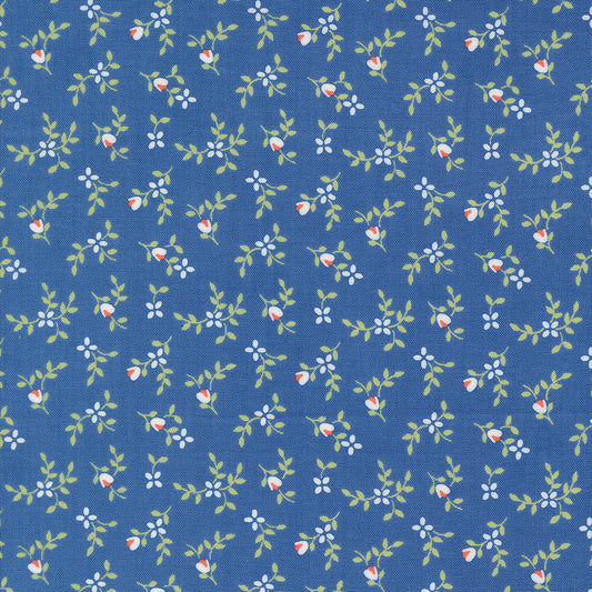 Cali & Co Cobalt Vine & Bud M2919241 by Coriander Quilts for Moda Fabrics (sold in 25cm increments)