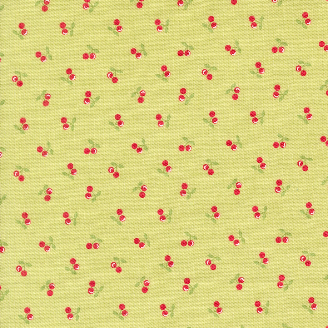 Cali & Co Lime Cherries M2919418 by Coriander Quilts for Moda Fabrics (sold in 25cm increments)