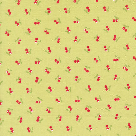 Cali & Co Lime Cherries M2919418 by Coriander Quilts for Moda Fabrics (sold in 25cm increments)