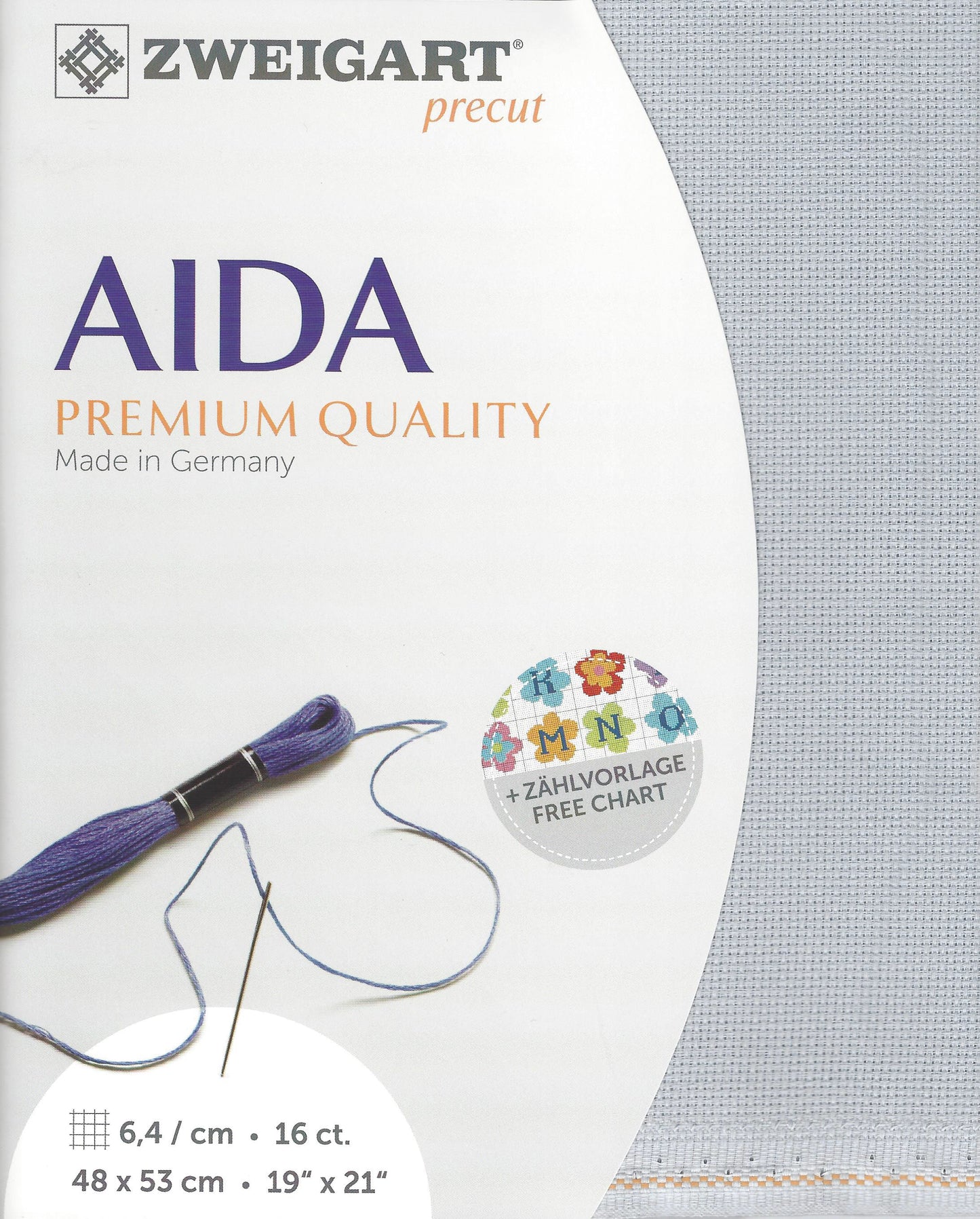 Zweigart AIDA 16Ct Pewter Pre-cut
