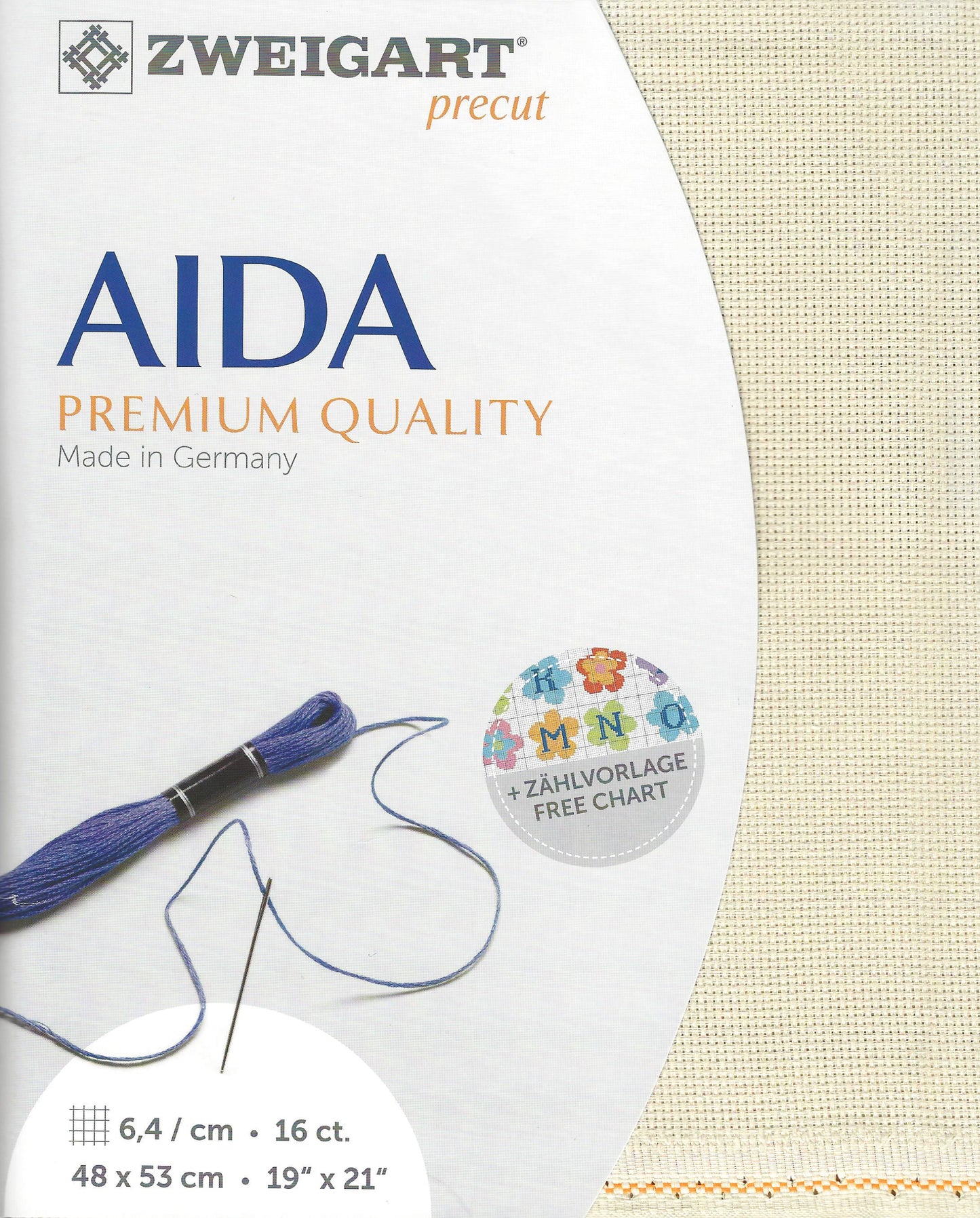Zweigart AIDA 16Ct Platinum Pre-cut