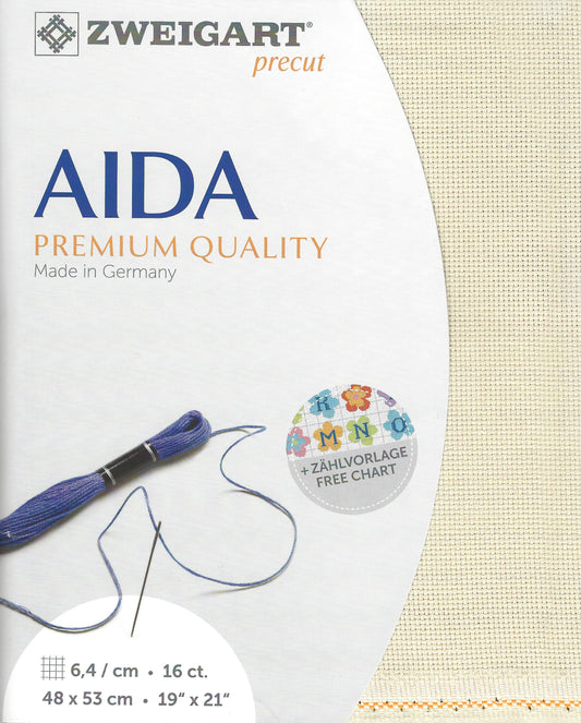 Zweigart AIDA 16Ct Platinum Pre-cut