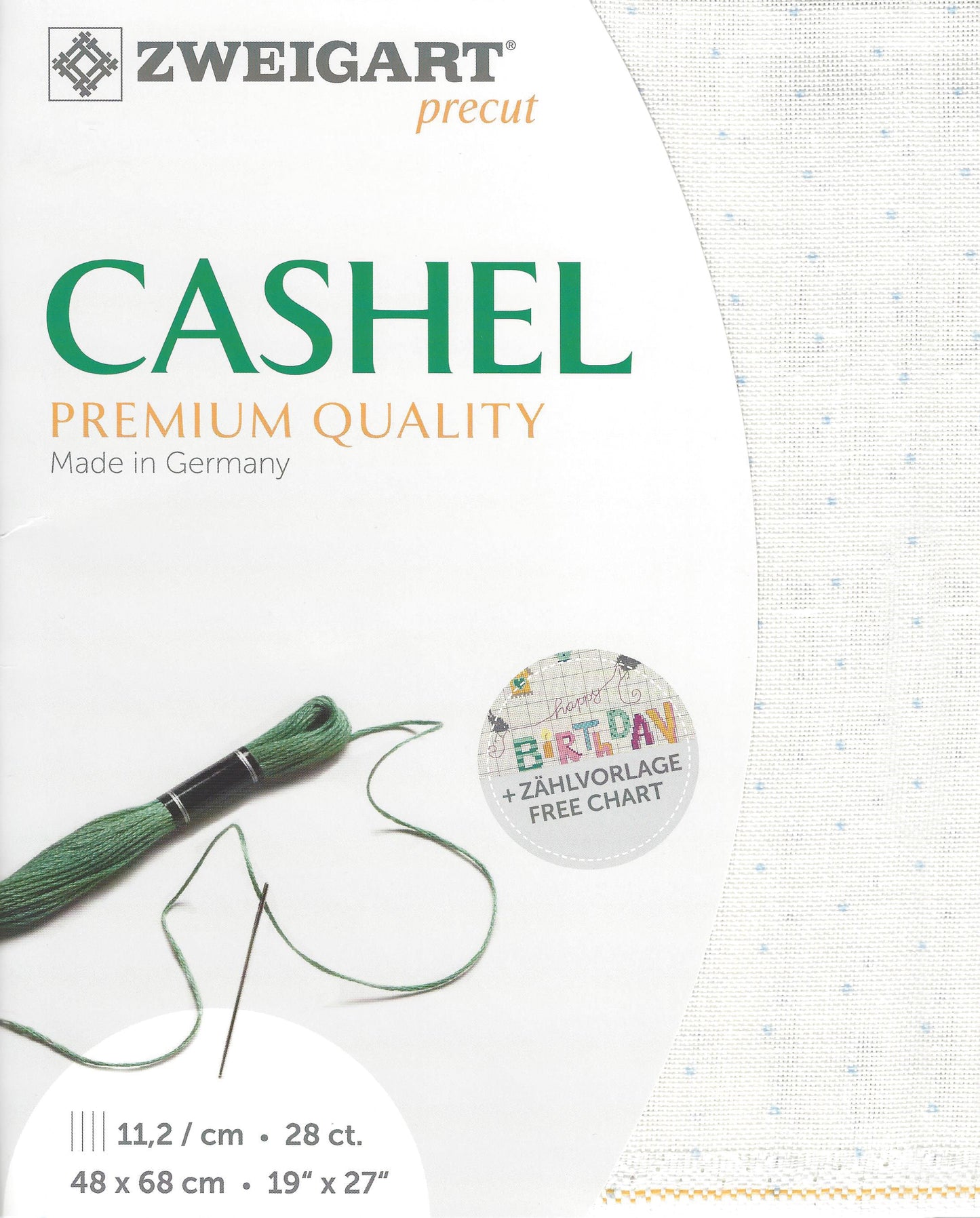 Zweigart Cashel 28Ct Mini Dots White Linen Pre Cut