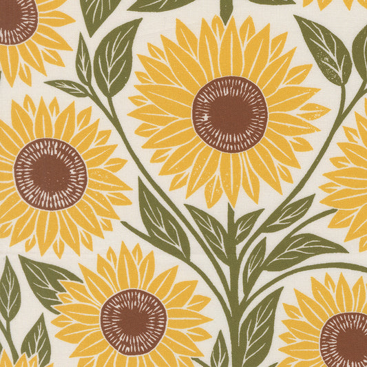 Garden Series Sunflower Cream M332011 by Katharine Watson for Moda Fabrics (sold in 25cm increments)